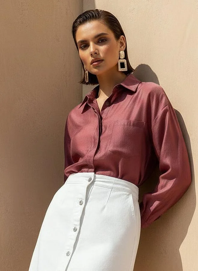 سبلاش فيڤ High Low Shirt with Concealed Placket